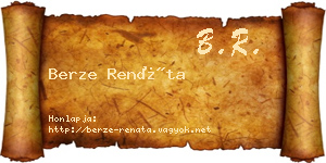 Berze Renáta névjegykártya